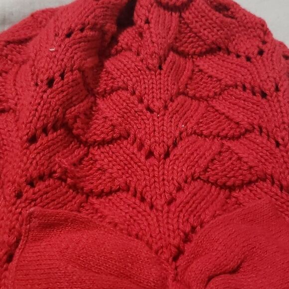 ❤Girls Red Knit Hat with Bow - Picture 2 of 4